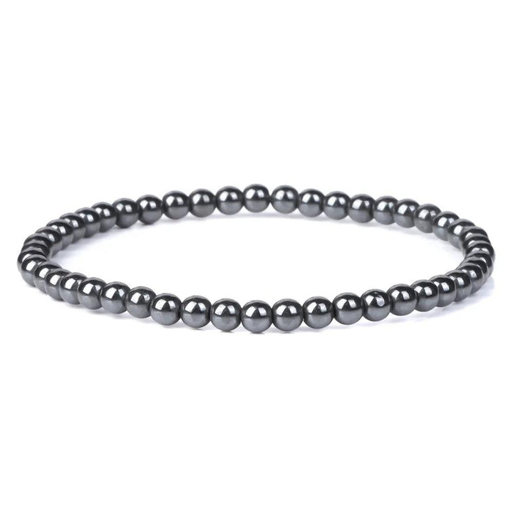 Natural Hematite Bead Bracelet Stretch Bangle Unisex