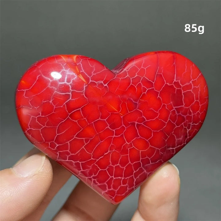 Dragon Veined Pattern Agate Crystal Heart