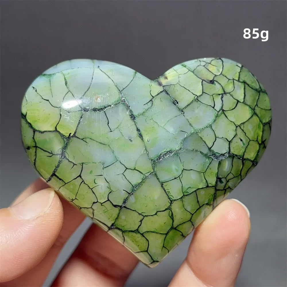 Dragon Veined Pattern Agate Crystal Heart