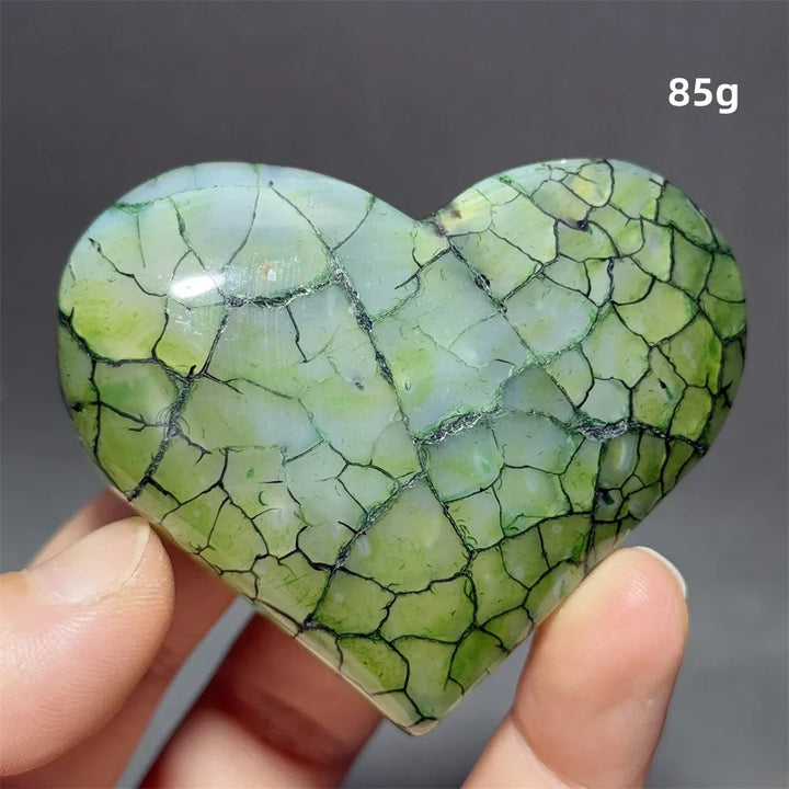 Dragon Veined Pattern Agate Crystal Heart
