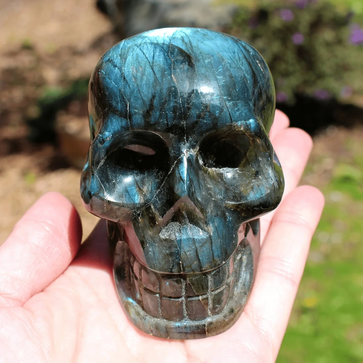 Labradorite Crystal Carved Skull for Intuition and Magic