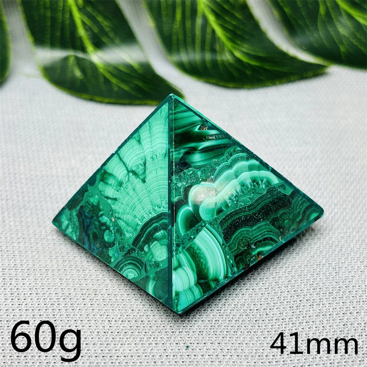 Malachite Crystal Pyramid Handcrafted Sacred Geometry