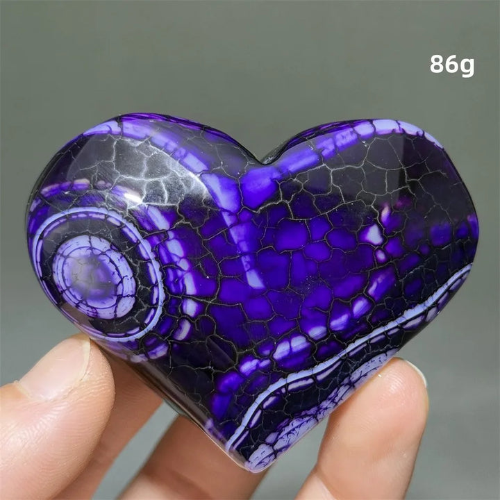 Dragon Veined Pattern Agate Crystal Heart