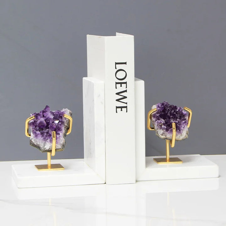 Agate Crystal Polished Abstract Natural Stone Bookends