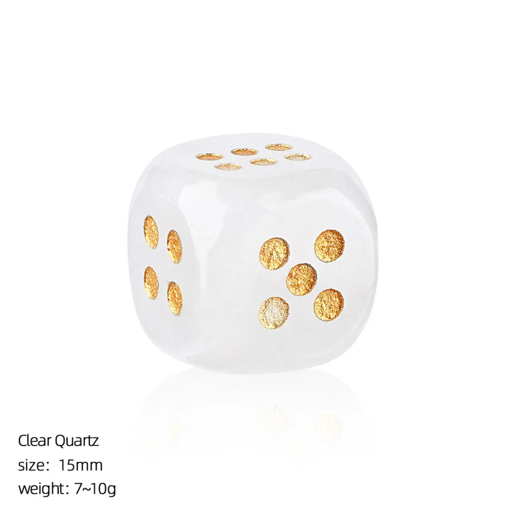 Crystal Carved Dice Rounded Corners Multi-Stone