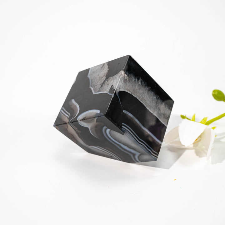 Agate Crystal Polished Cube Natural Stone Block