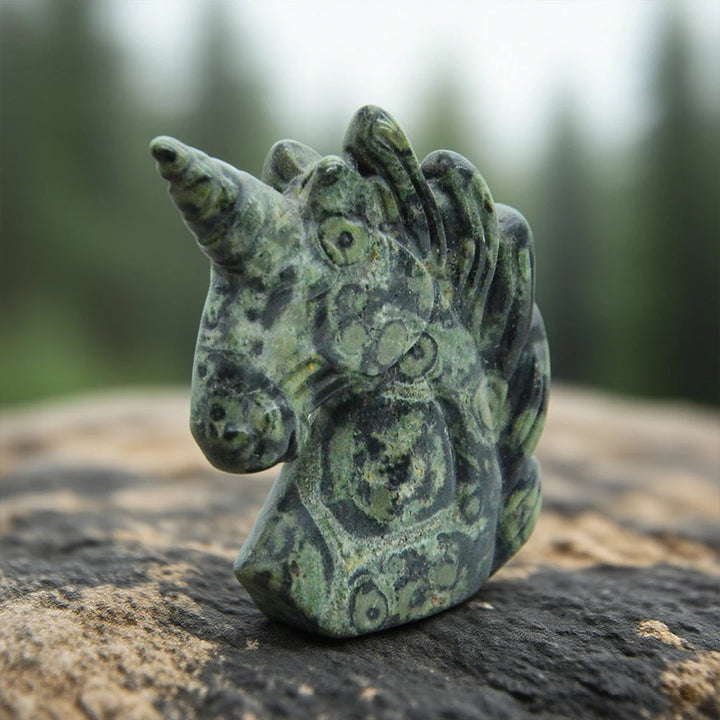Crystal Carved Unicorn Figurine Statue Multiple Stones