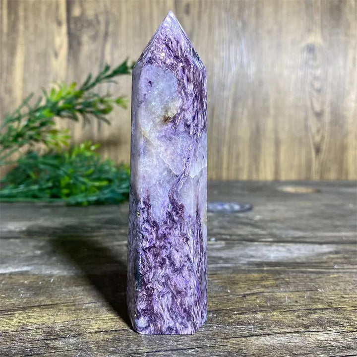 Charoite Crystal Tower Natural Stone Wand Specimen