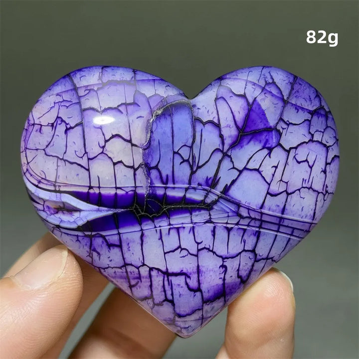 Dragon Veined Pattern Agate Crystal Heart