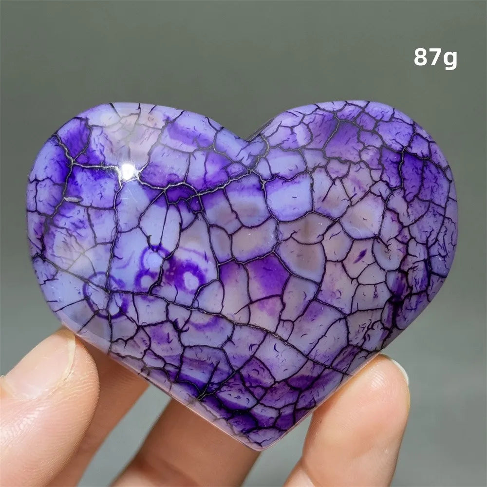 Dragon Veined Pattern Agate Crystal Heart