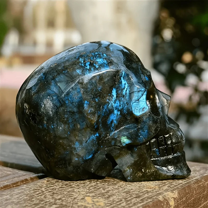 Labradorite Crystal Carved Skull for Intuition and Magic