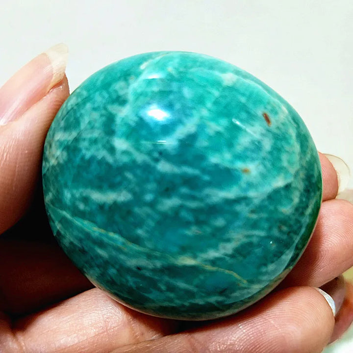 Amazonite Crystal Polished Palm Stone Natural Specimen