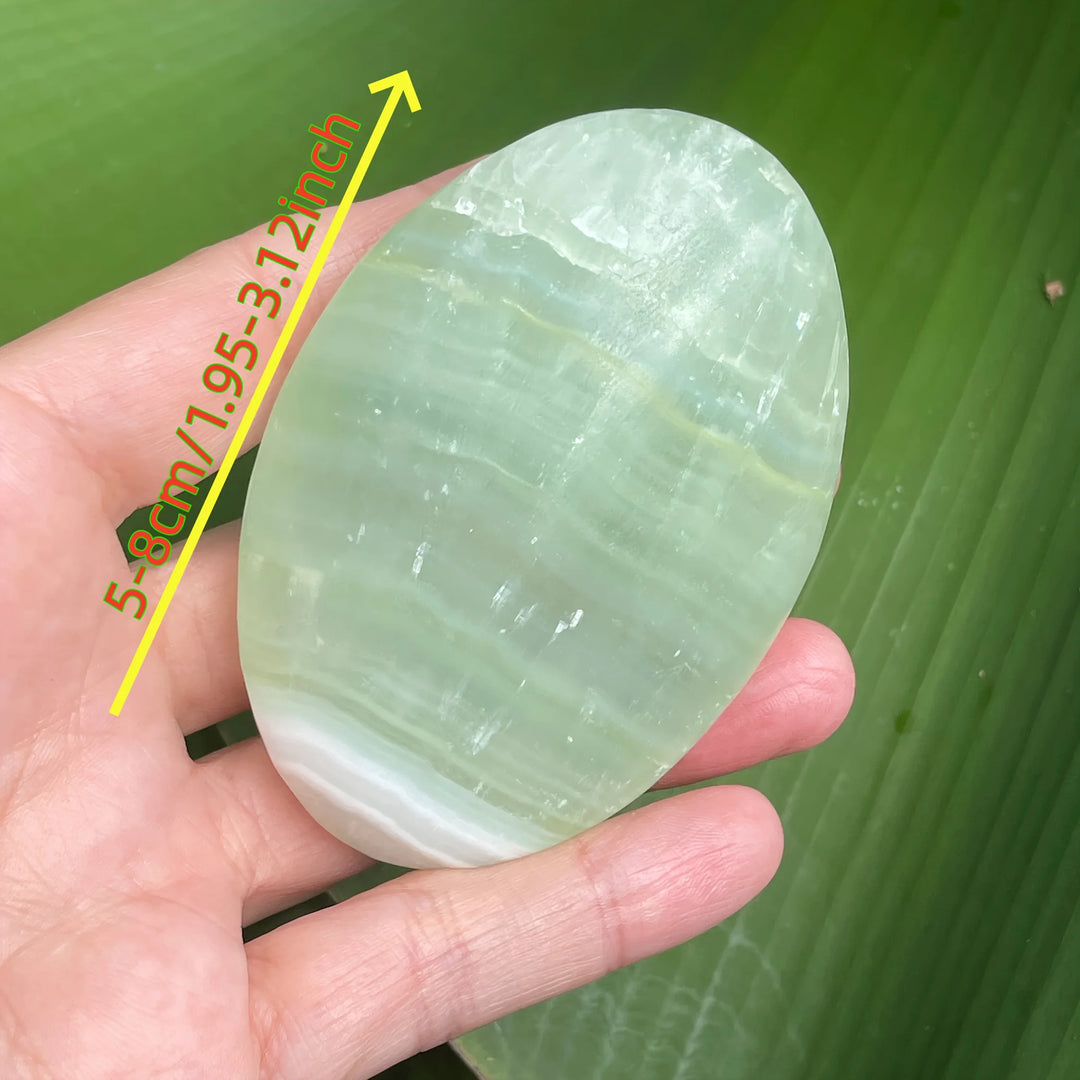 Caribbean Calcite Crystal Polished Palm Stone
