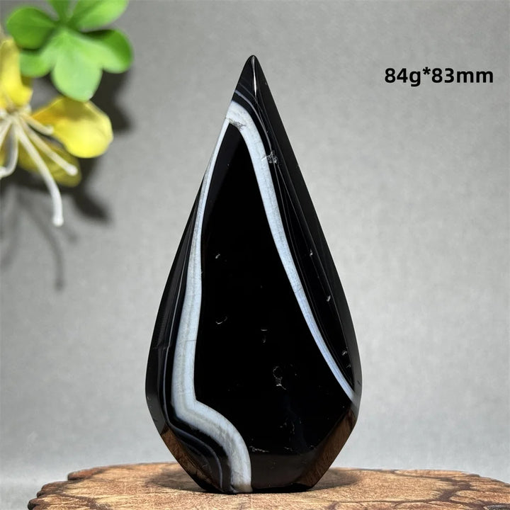 Black Agate Freeform Flame
