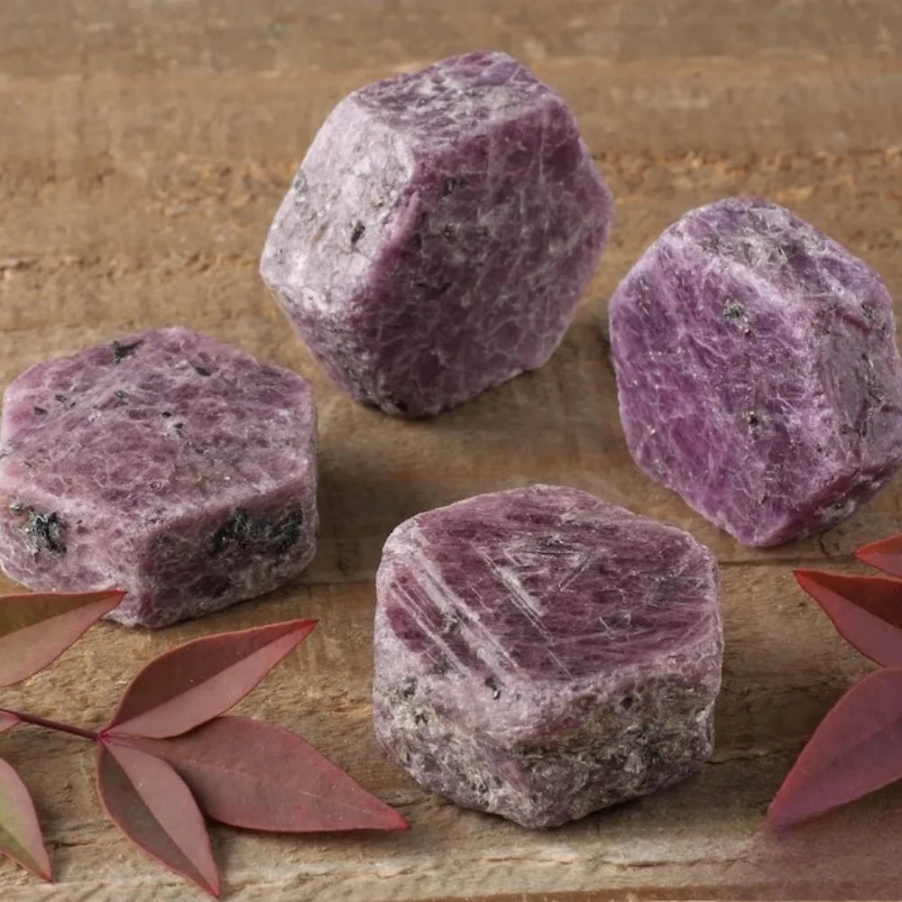 Ruby Raw Crystal Hexagon Sacred Geometry Specimens
