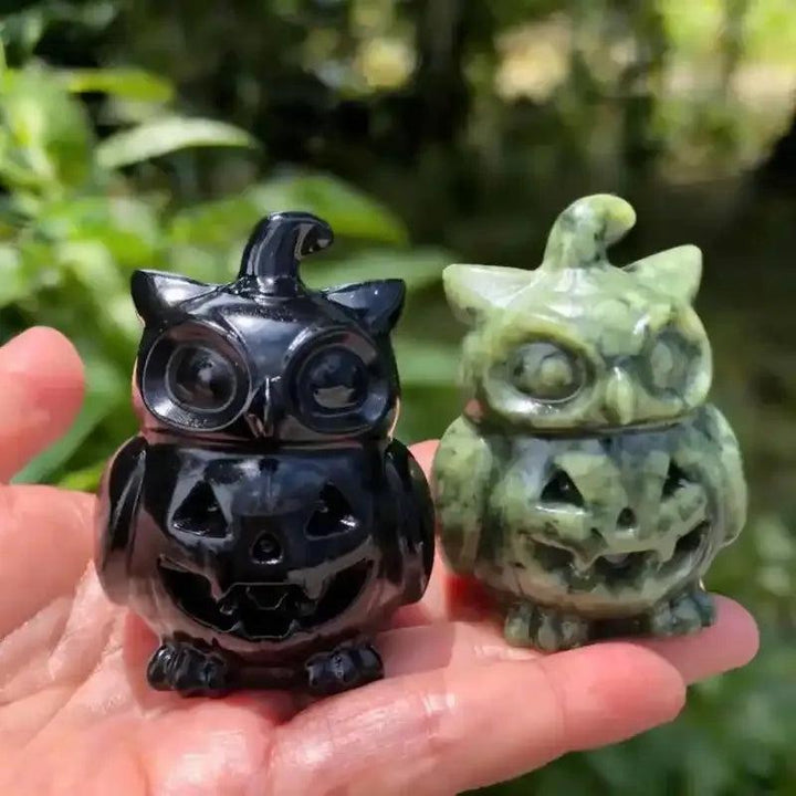 Xiuyu Jade & Obsidian Owl Pumpkin Carving