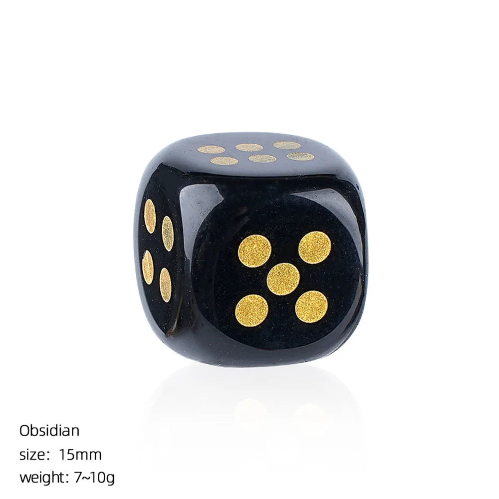 Crystal Carved Dice Rounded Corners Multi-Stone