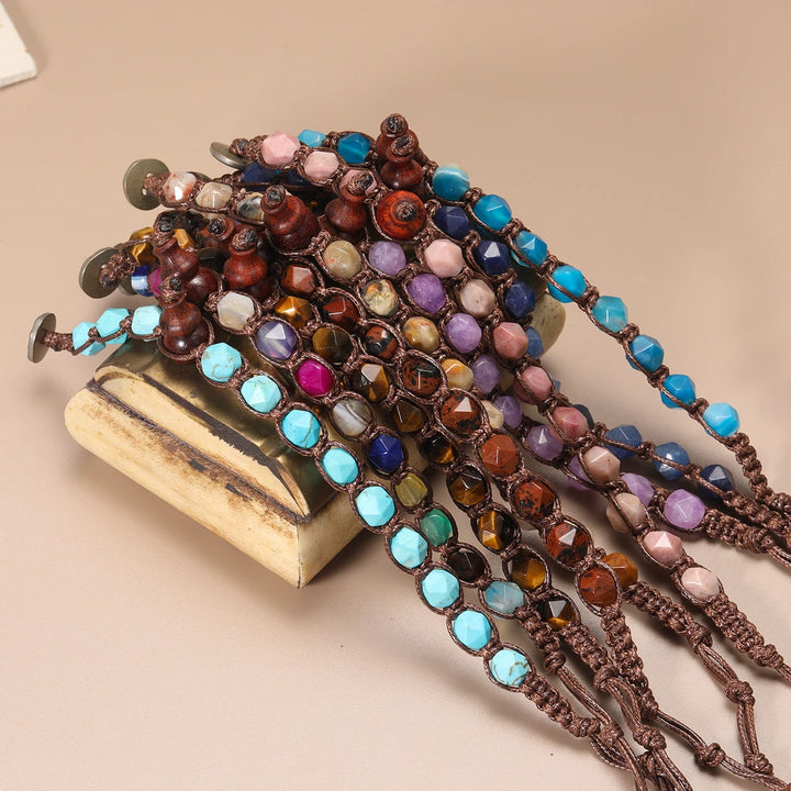 Natural Stone Handwoven Adjustable Unisex Bracelet