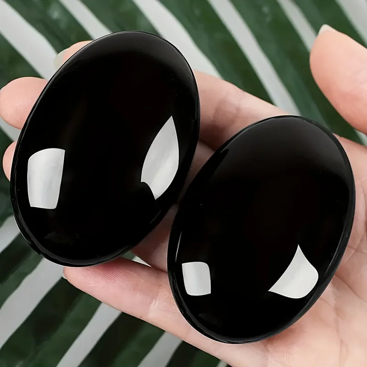 Obsidian Crystal Palm Stone