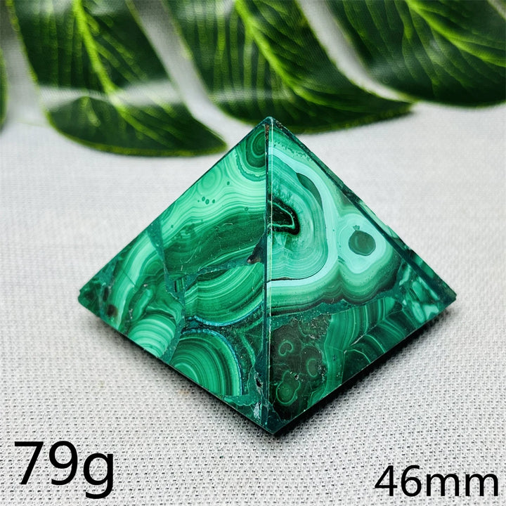 Malachite Crystal Pyramid Handcrafted Sacred Geometry