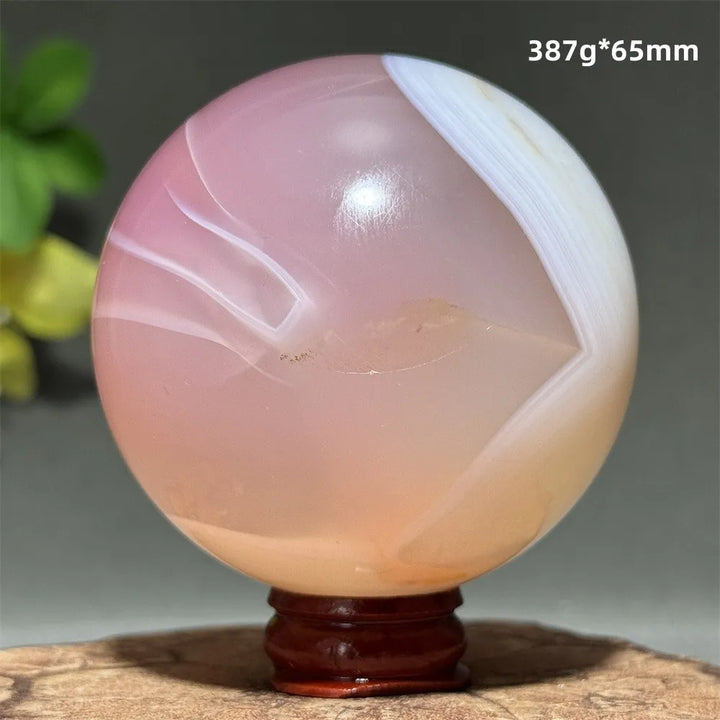 Pink Agate Crystal Sphere