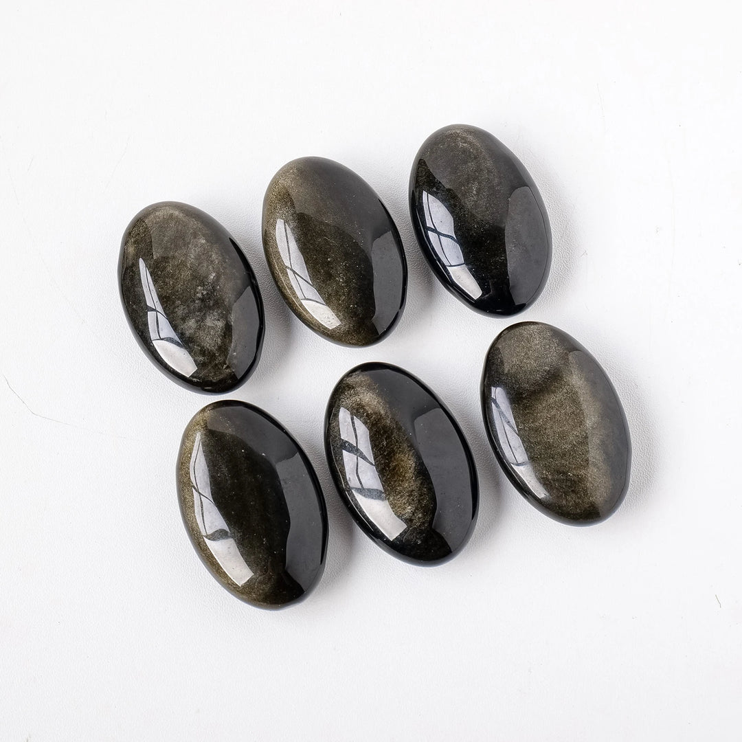 Gold Sheen Obsidian Crystal Palm Stone