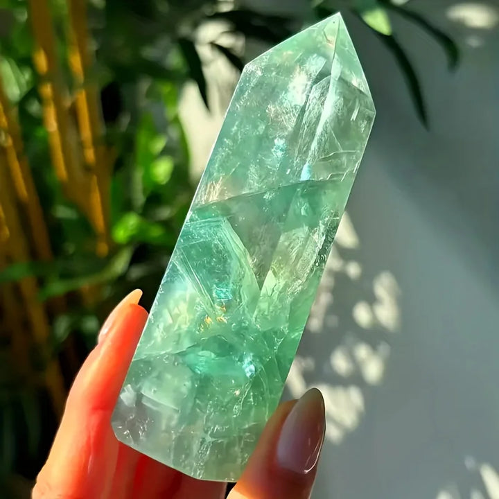Green Fluorite Crystal Tower