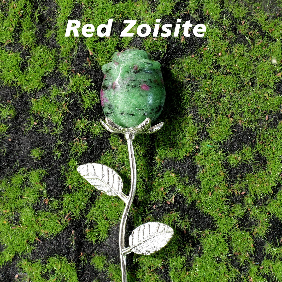 Crystal Carved Rose Flower Natural Gemstone in 11 Materials
