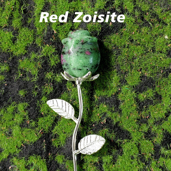 Crystal Carved Rose Flower Natural Gemstone in 11 Materials