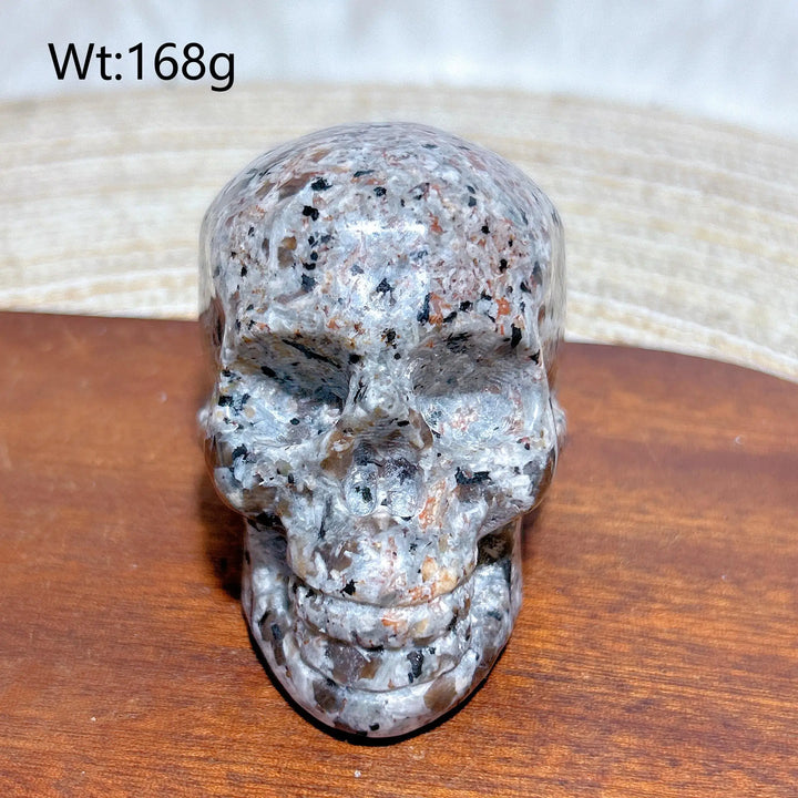 Yooperlite Crystal Carved Skull UV Reactive Glowing Stone