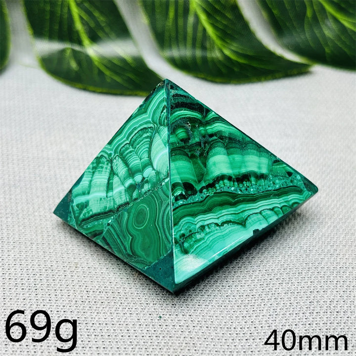 Malachite Crystal Pyramid Handcrafted Sacred Geometry