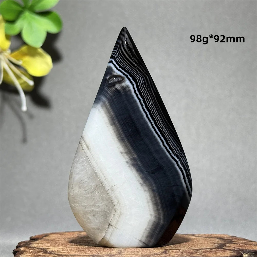 Black Agate Freeform Flame