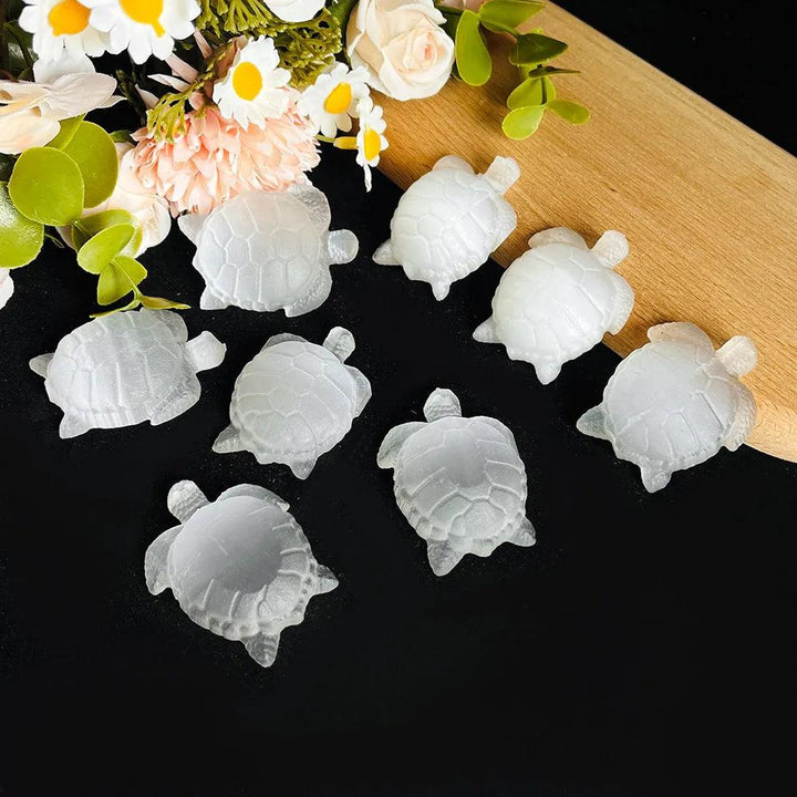 Selenite Crystal Carved Turtle Figurine