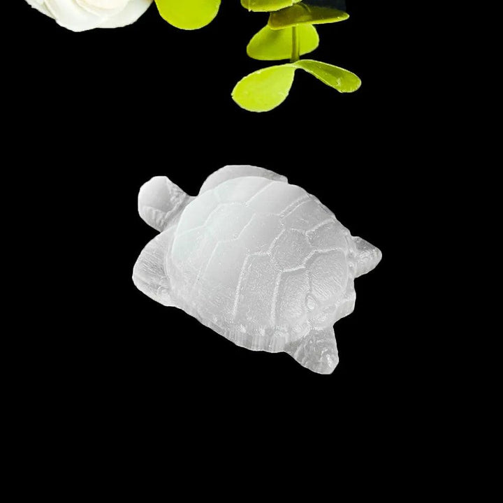 Selenite Crystal Carved Turtle Figurine