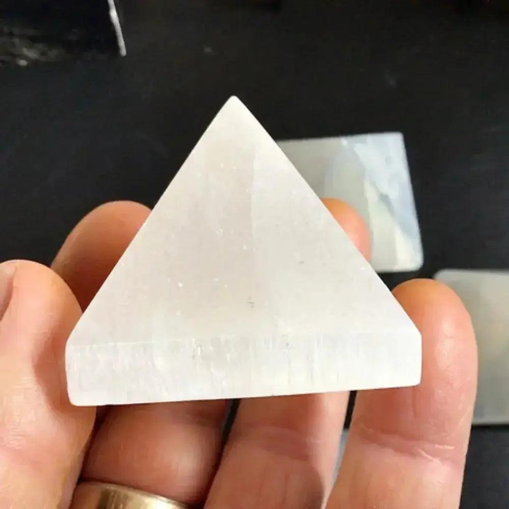 Selenite Crystal Pyramid | Small 40-50mm | Crown Chakra