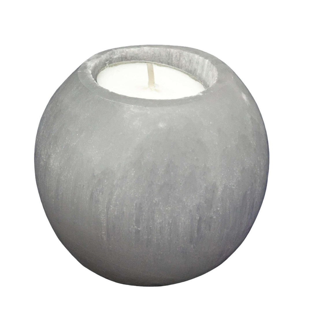 Selenite Round Tealight Candle Holder, a glowing white crystal sphere for calm, high-vibration energy.