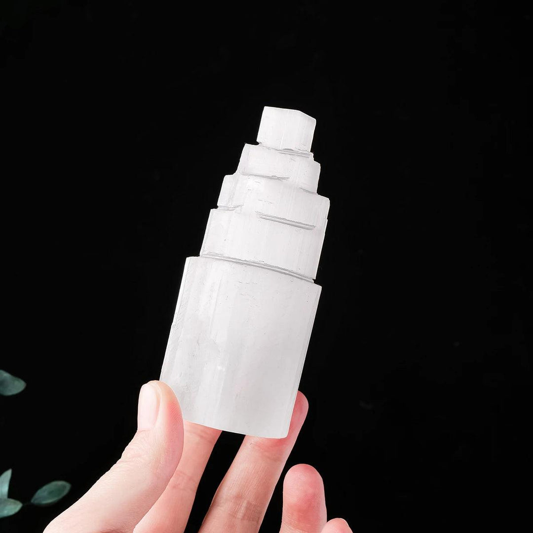 Selenite Crystal Tower | Natural Raw Polished Wand Point
