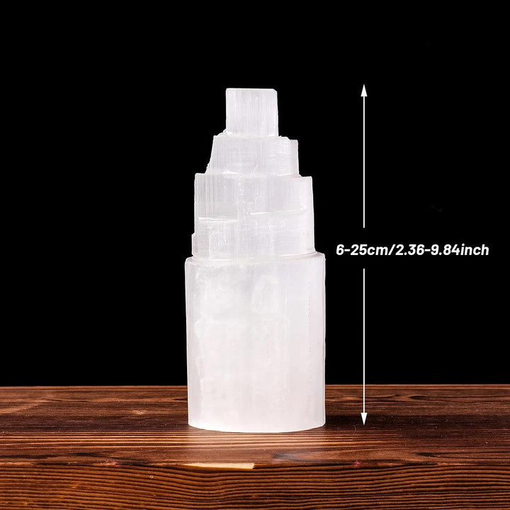 Selenite Crystal Tower | Natural Raw Polished Wand Point