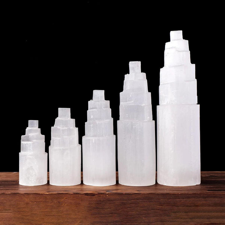 Selenite Crystal Tower | Natural Raw Polished Wand Point