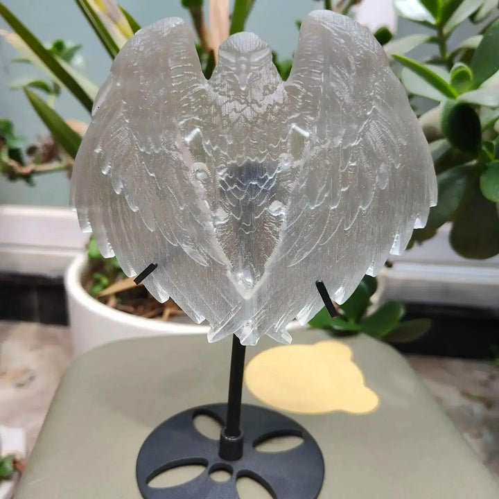 Selenite Eagle Carving | Hand Carved Crystal Bird Figurine