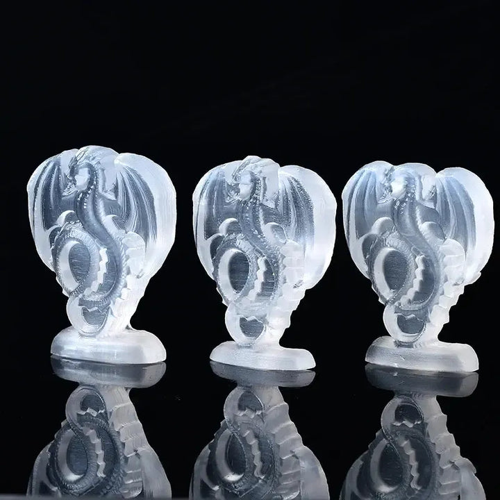 Selenite Fire Dragon Carving-Carvings-Ali-Selenite-65mm-Crystal Destiny