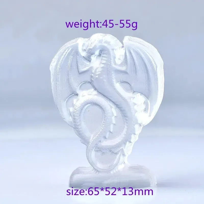 Selenite Fire Dragon Carving-Carvings-Ali-Selenite-65mm-Crystal Destiny