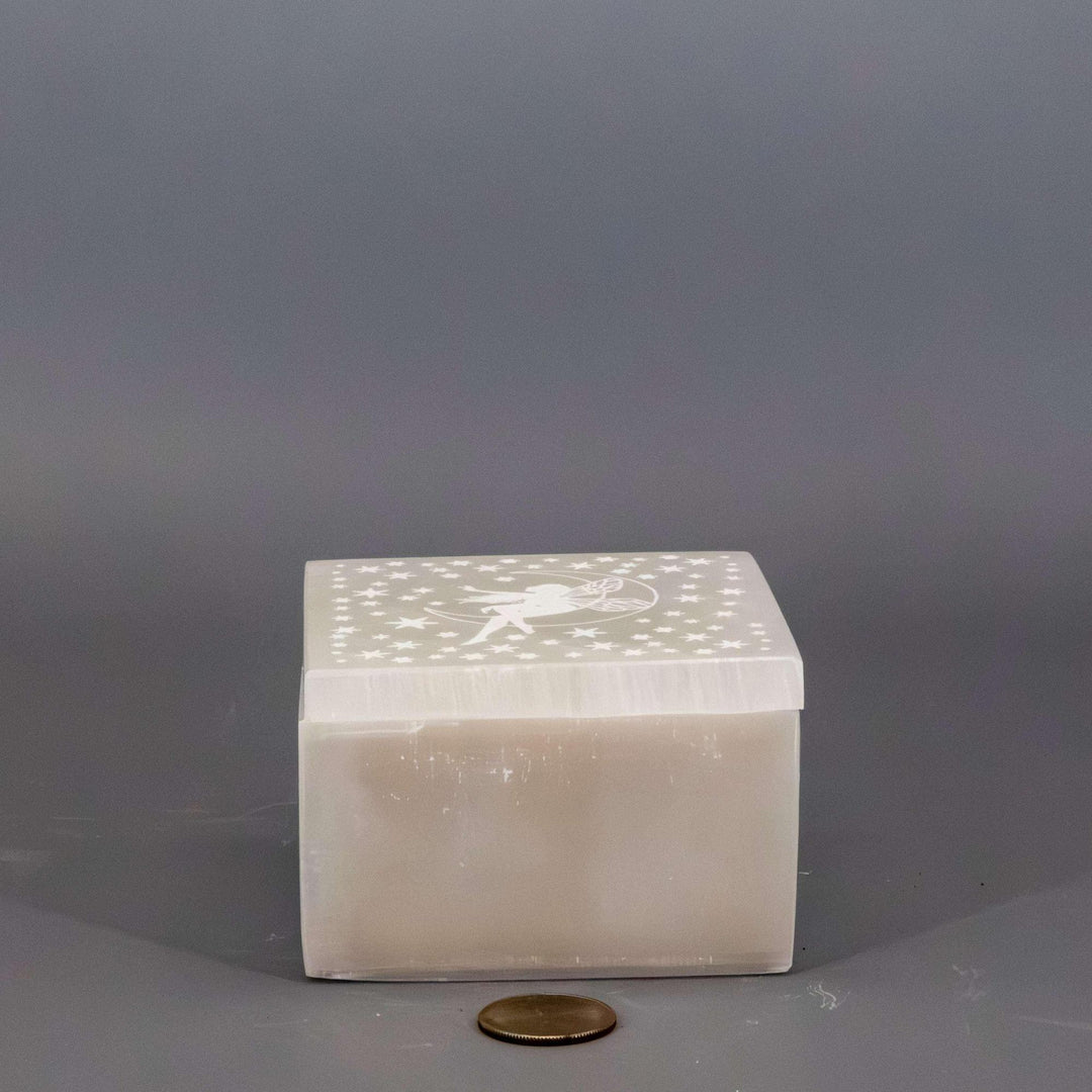 Selenite "Forest Fairy" Jewelry Box