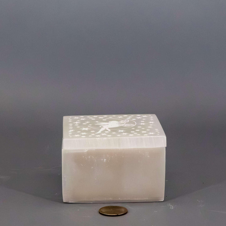 Selenite "Forest Fairy" Jewelry Box