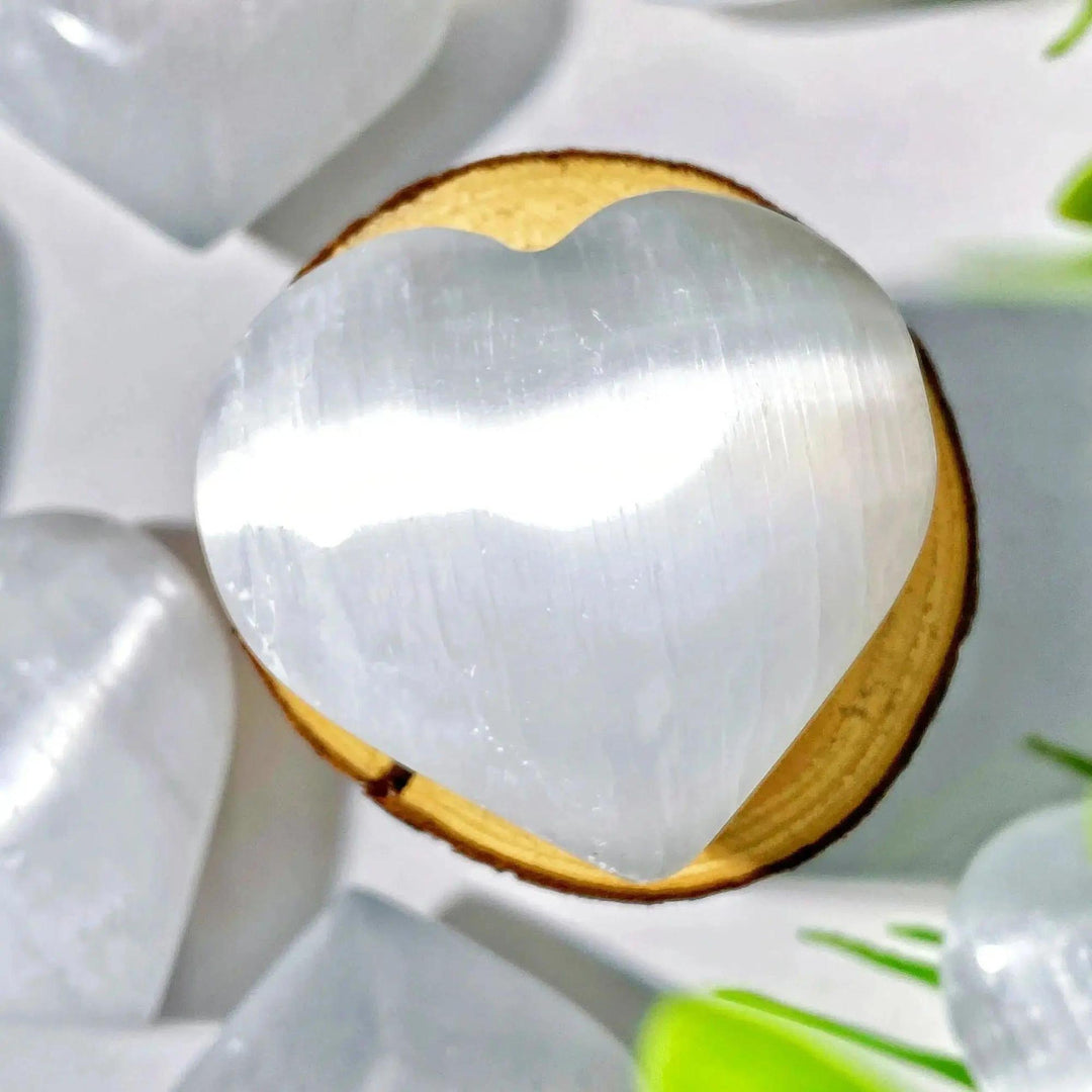 Selenite Heart Natural Crystal