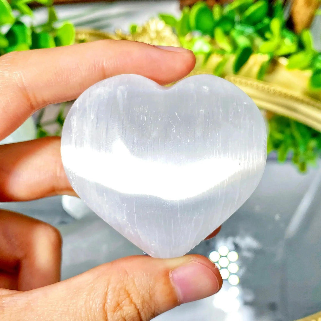 Selenite Heart Natural Crystal