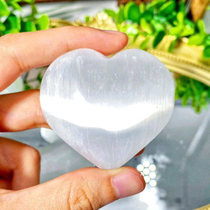 Selenite Heart Natural Crystal