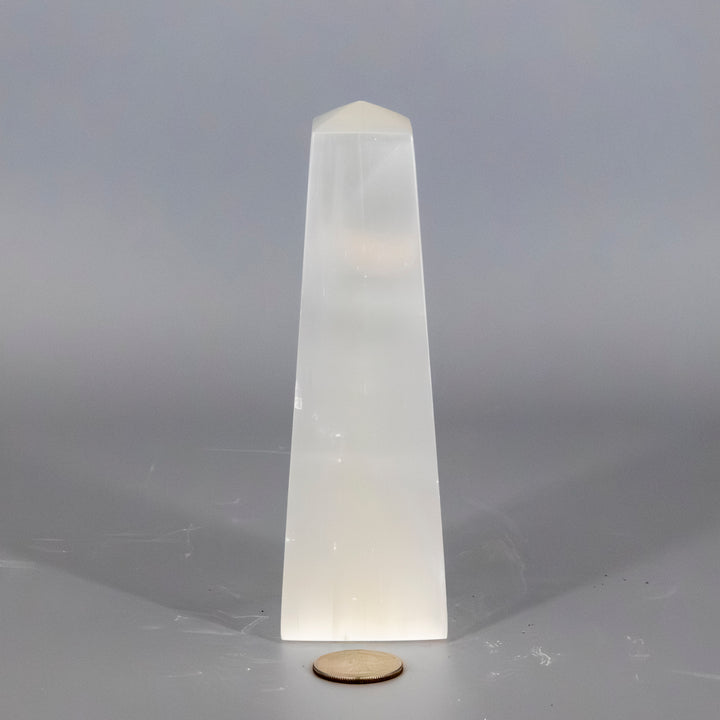 Selenite Obelisk Tower-Towers-Crystal Destiny-Selenite-462g - 6.00"H x 1.75"W-Crystal Destiny