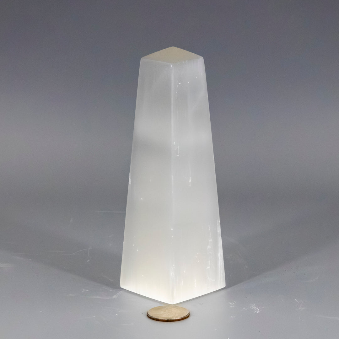 Selenite Obelisk Tower-Towers-Crystal Destiny-Selenite-462g - 6.00"H x 1.75"W-Crystal Destiny