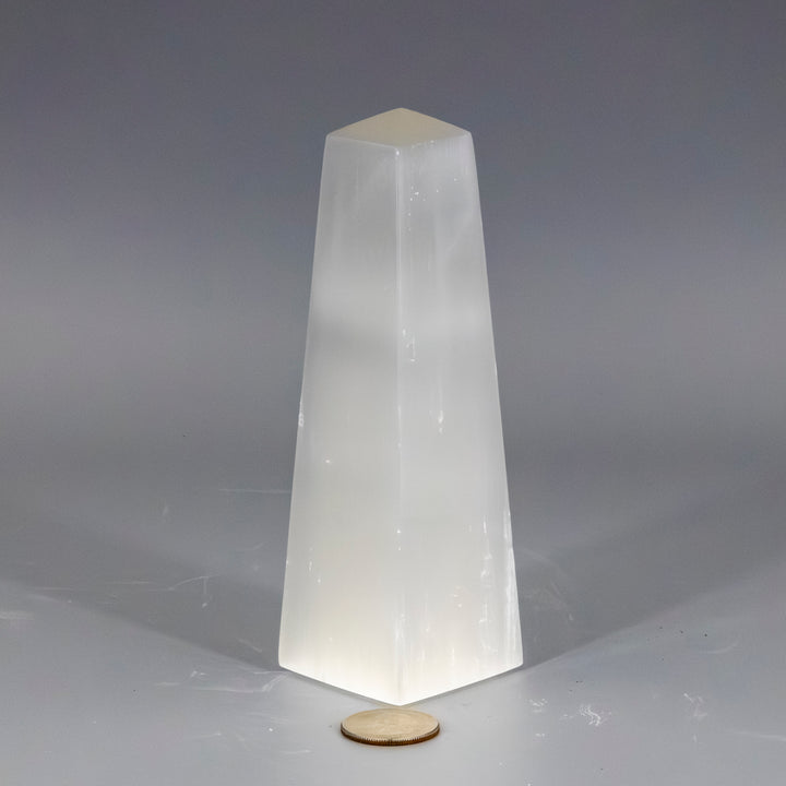 Selenite Obelisk Tower-Towers-Crystal Destiny-Selenite-462g - 6.00"H x 1.75"W-Crystal Destiny